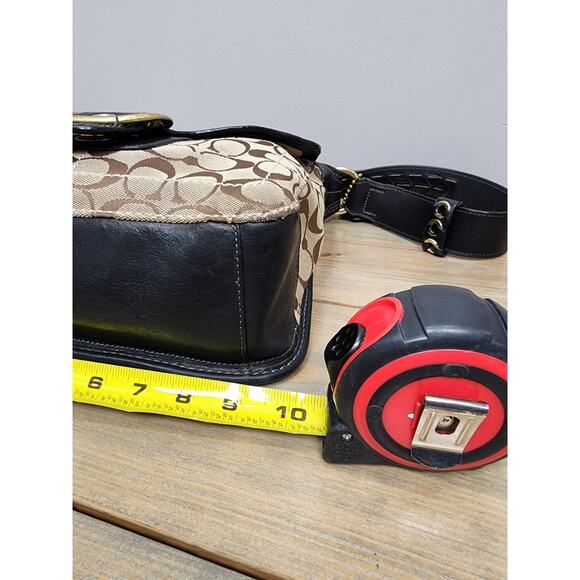 COACH AUTHENTIC BLEEKER SIGNATURE CANVAS LEATHER FLAP SHOULDER BAG 11434 - Picture 12 of 16